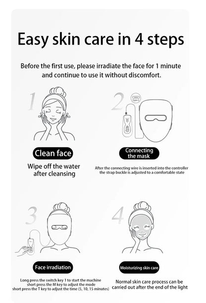 Gesichts-Photon-Schönheitsmaske mit 320 LEDs ✨