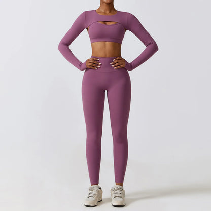 Stylisches 3er Set Workout Outfit für Damen – Perfekt für Fitness, Yoga & Sport