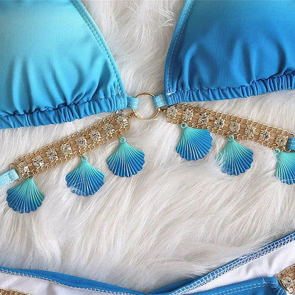 Shell-Diamond Bikini – luxuriös, verspielt & absolut strandtauglich