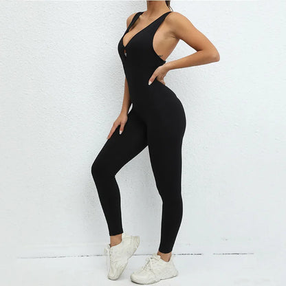 Rückenfreier Yoga-Overall – Stylischer Einteiler für Sport & Fitness