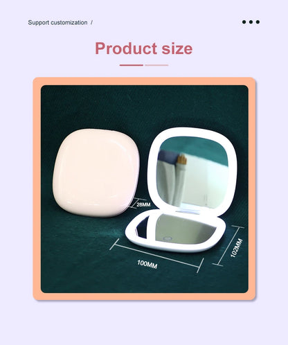 2‑Face Sides Touch Compact LED Spiegel – Dein Mini-Make-up-Wunder für unterwegs! ✨