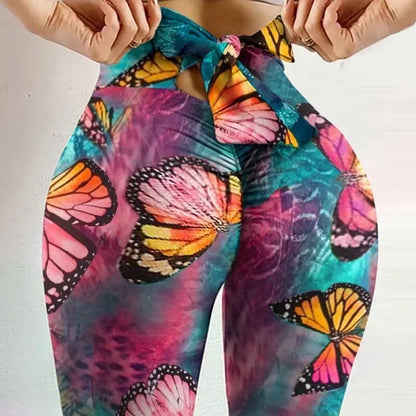 Butterfly Vibes 🦋 – High Waist Leggings mit Po-Lift & Bow-Detail