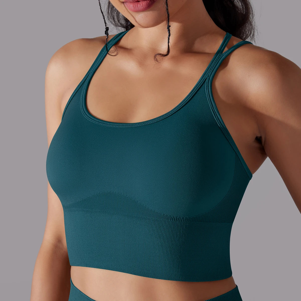 Crossover Back Sports Bra – Power. Halt. Style.