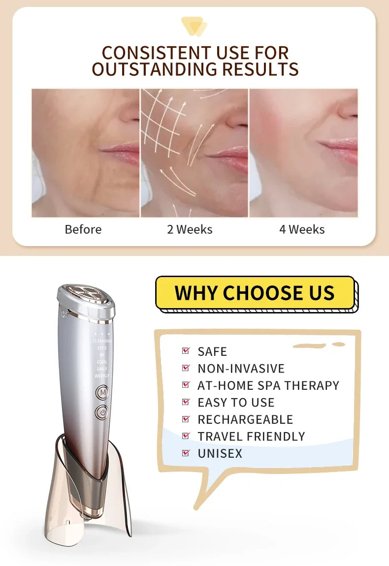 Hochfrequenz RF Hals- & Gesichts-Schönheitsgerät – Dein Anti-Aging Booster