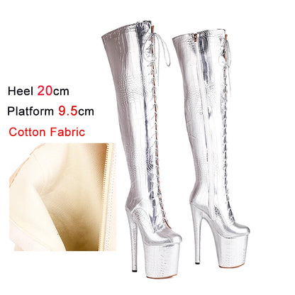 Sexy Oberschenkelhohe Stiefel mit Plattform & Schnürung – Für deinen großen Auftritt
