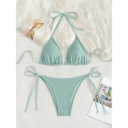 Glitter High-Cut Bikini – glänzend, sexy & ideal für heiße Sommertage