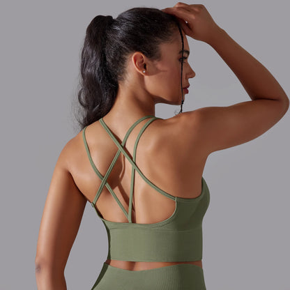 Crossover Back Sports Bra – Power. Halt. Style.