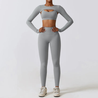 Stylisches 3er Set Workout Outfit für Damen – Perfekt für Fitness, Yoga & Sport