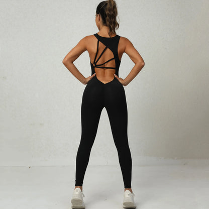 Rückenfreier Yoga-Overall – Stylischer Einteiler für Sport & Fitness