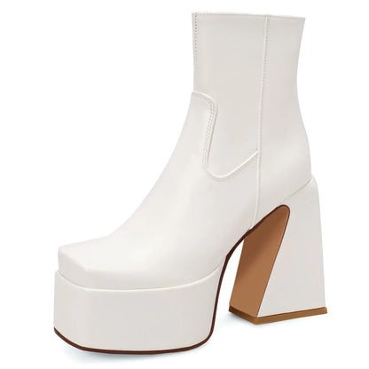 Platform Ankle Boots mit Zipper – Bold. Clean. Fashion-Statement.