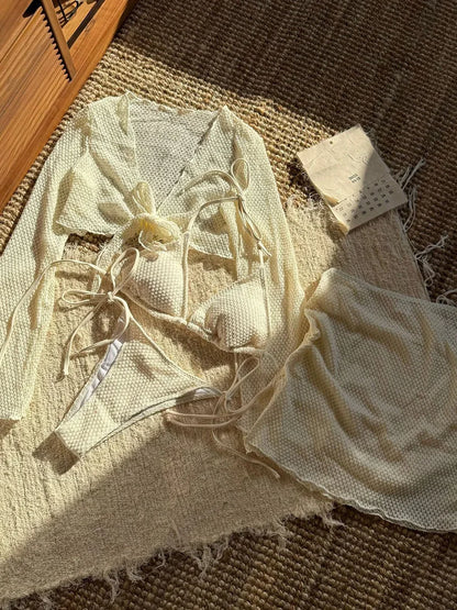 4-teiliges Fishnet Bikini-Set – stylisch, auffällig & perfekt für den Sommer