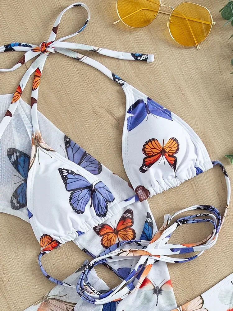 4-teiliges Bikini-Set mit Mesh – stylisch, vielseitig & perfekt für den Sommer
