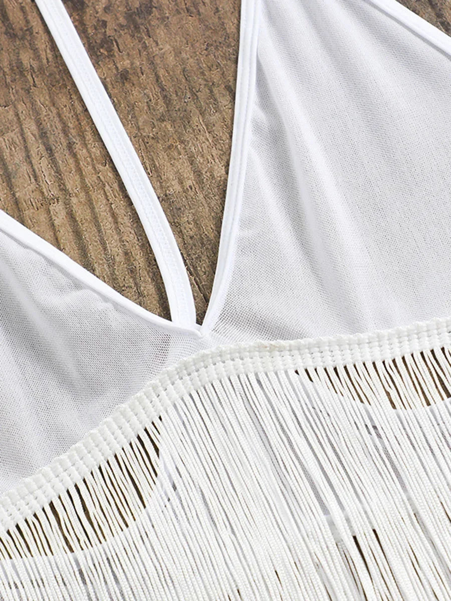 Gehäkeltes Fransen-Top mit V-Ausschnitt – lässig, sexy & perfekt für Strandtage