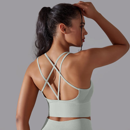 Crossover Back Sports Bra – Power. Halt. Style.