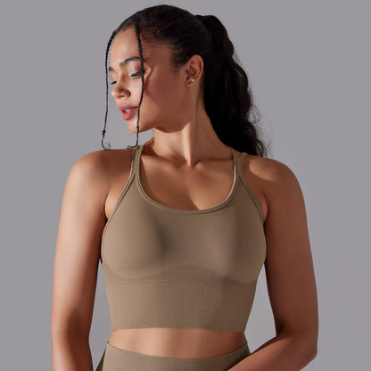 Crossover Back Sports Bra – Power. Halt. Style.