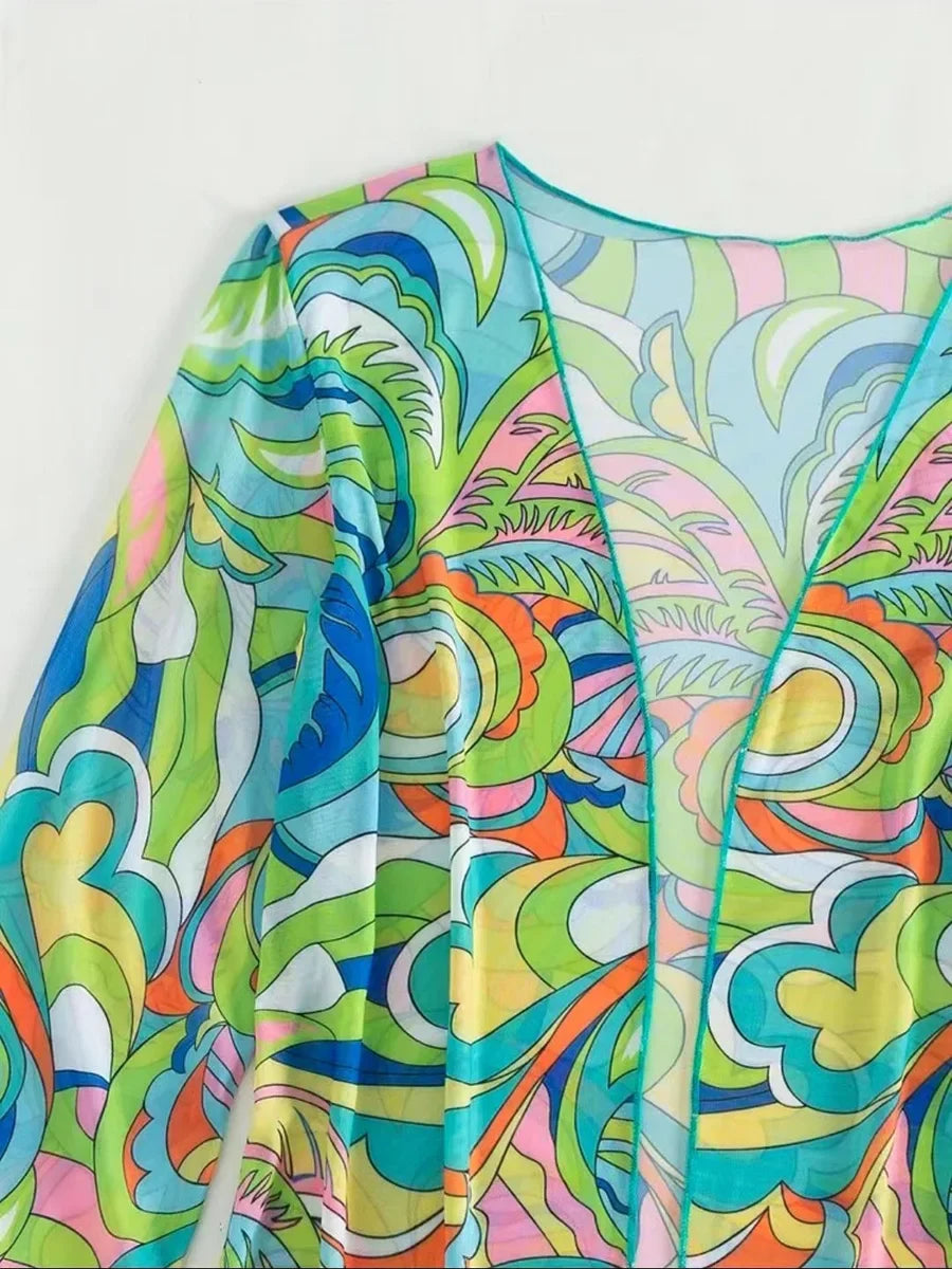 4-teiliges Bikini-Set mit Cover-Up und Haarband – der perfekte Urlaubslook