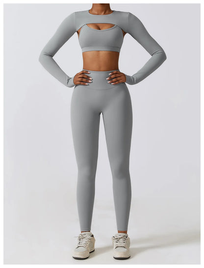 Stylisches 3er Set Workout Outfit für Damen – Perfekt für Fitness, Yoga & Sport
