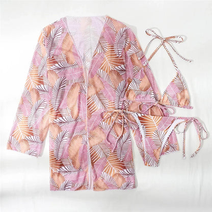 3-teiliges Bikini-Set mit Cover-Up – sommerlich, leicht & stylisch