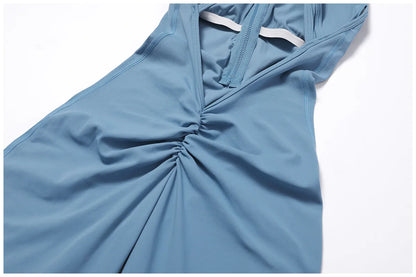 Zipper Yoga Overall – Figurbetonter Sport-Overall für Fitness, Pilates & Workout