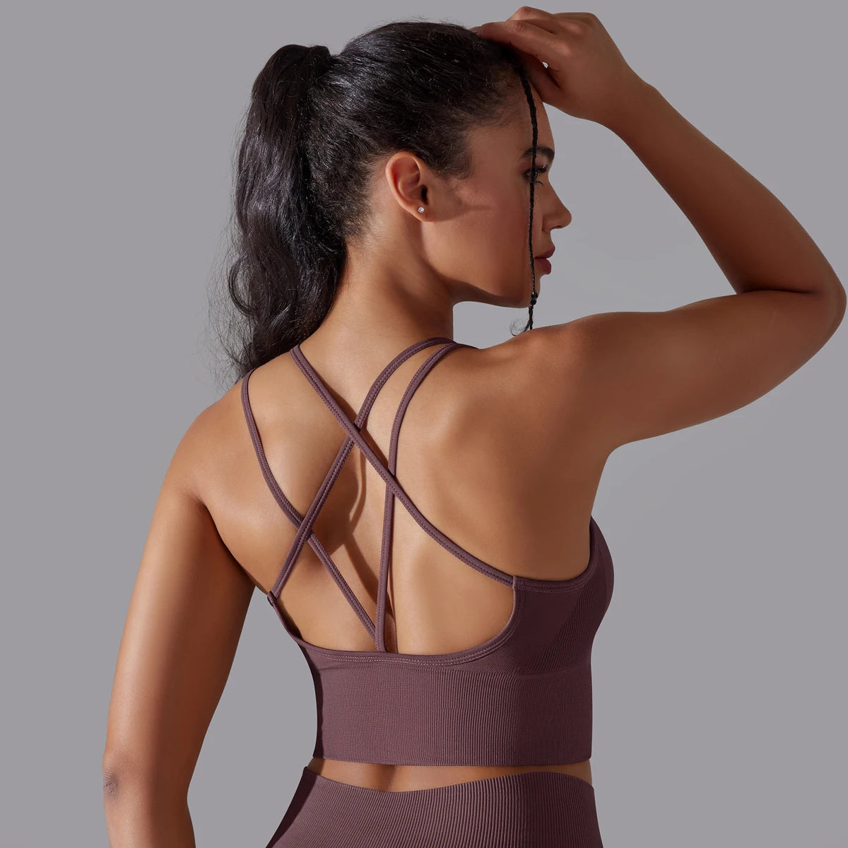 Crossover Back Sports Bra – Power. Halt. Style.