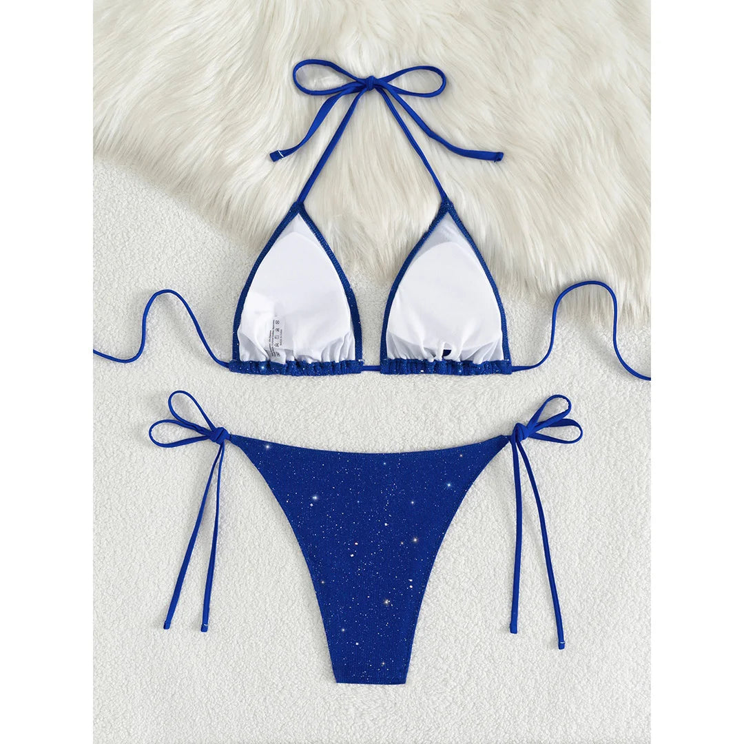 Glitter High-Cut Bikini – glänzend, sexy & ideal für heiße Sommertage