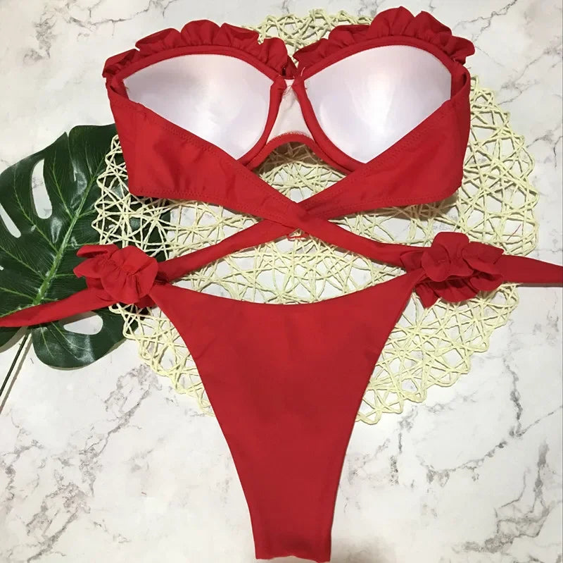 Rüschen Bandeau Bikini – verspielt, sexy & perfekt für deinen Sommer-Look