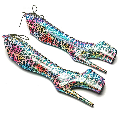 Leecabe Colorful Leopard Platform Boots – wild, bold & made to move