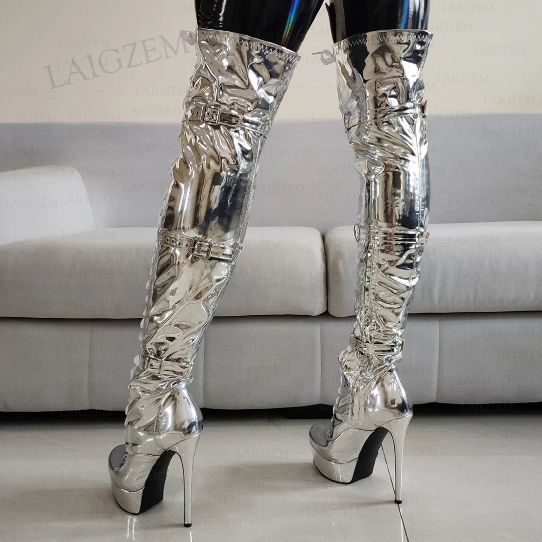 LAIGZEM Frauen Überknie-Stiefel – Verführerisch. Selbstbewusst. Extra hoch.