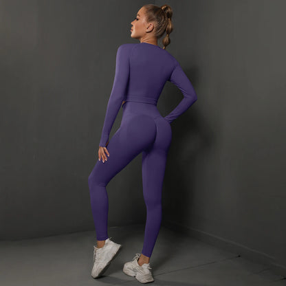 Nahtloses Sport-Set – Crop-Top & High-Waist Leggings für dein perfektes Workout