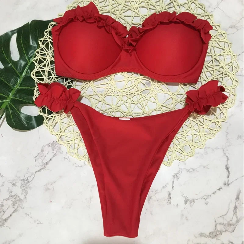 Rüschen Bandeau Bikini – verspielt, sexy & perfekt für deinen Sommer-Look