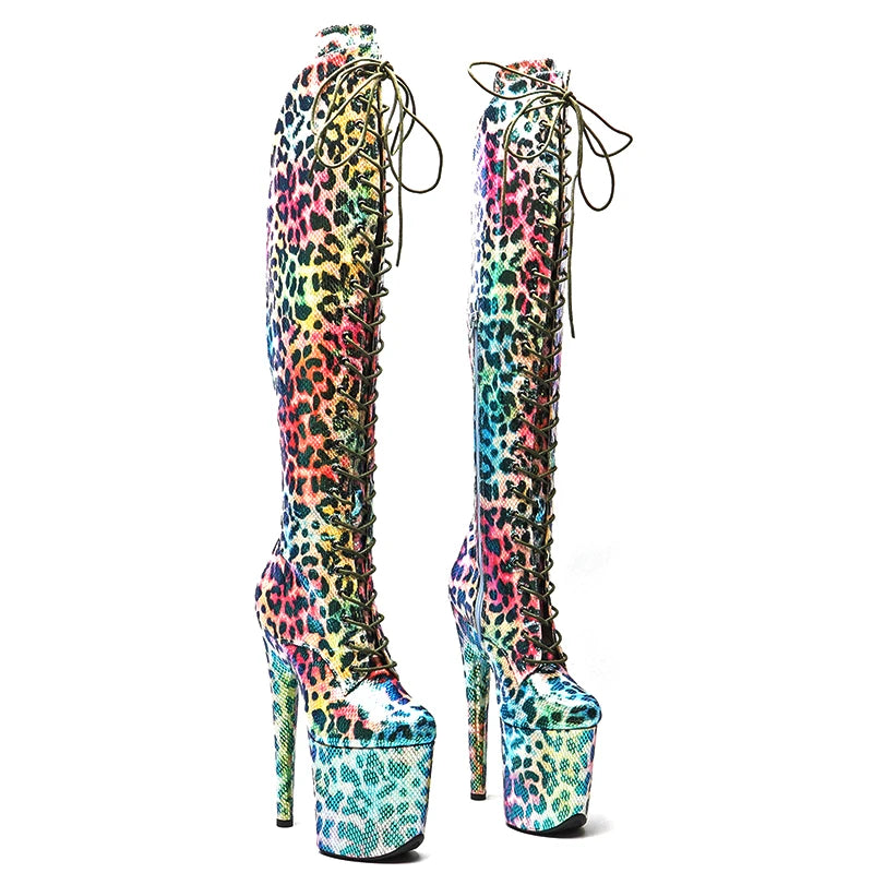 Leecabe Colorful Leopard Platform Boots – wild, bold & made to move