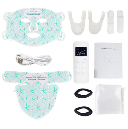 7-Farben Infrarot-LED-Gesichtsmaske mit Halsabdeckung – Anti-Aging & Hautverjüngung