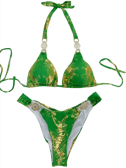 Snake Print Bikini – wild, glänzend & mit sexy High-Cut