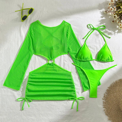 Bikini-Set mit Mesh Cover-Up – sexy, vielseitig & perfekt für deinen Beach-Look