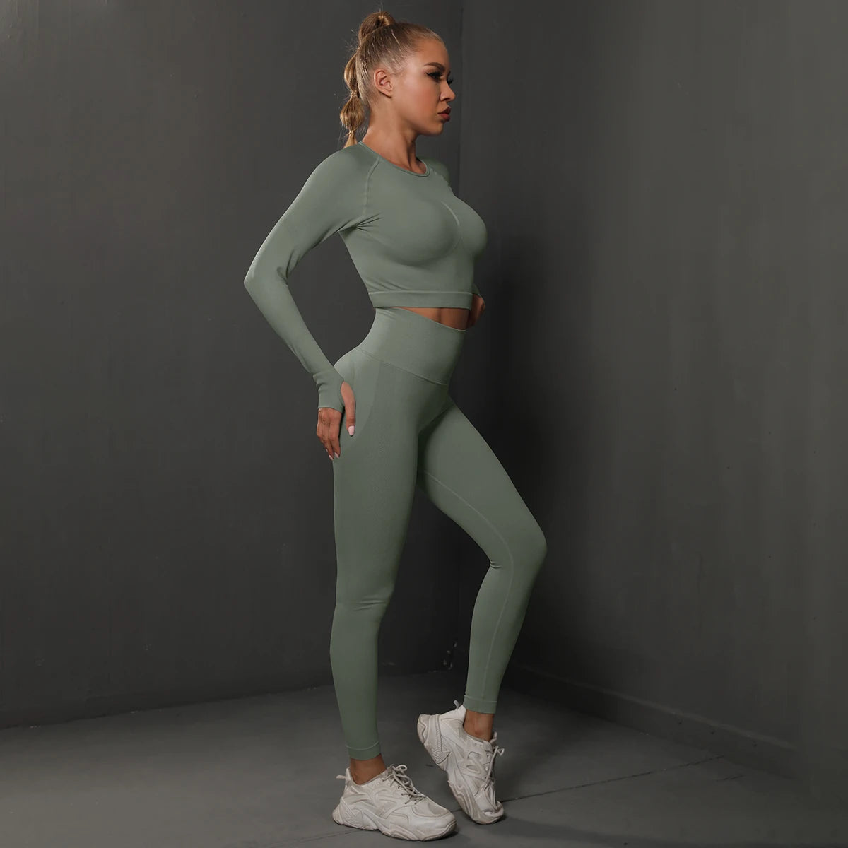 Nahtloses Sport-Set – Crop-Top & High-Waist Leggings für dein perfektes Workout