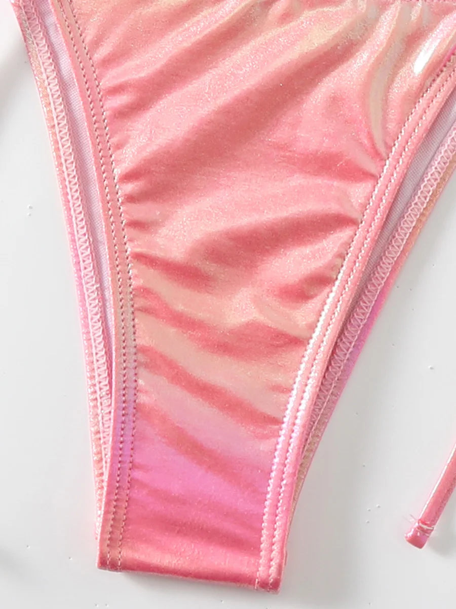 PU-Leder Gradient Bikini – edgy, glänzend & ein echter Eyecatcher