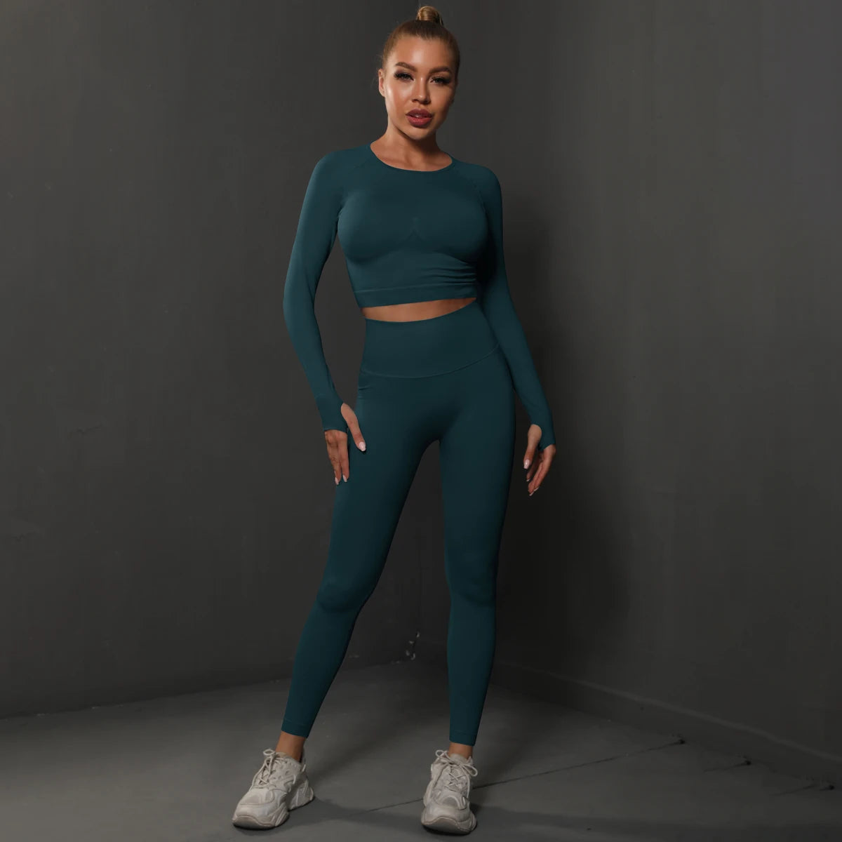 Nahtloses Sport-Set – Crop-Top & High-Waist Leggings für dein perfektes Workout