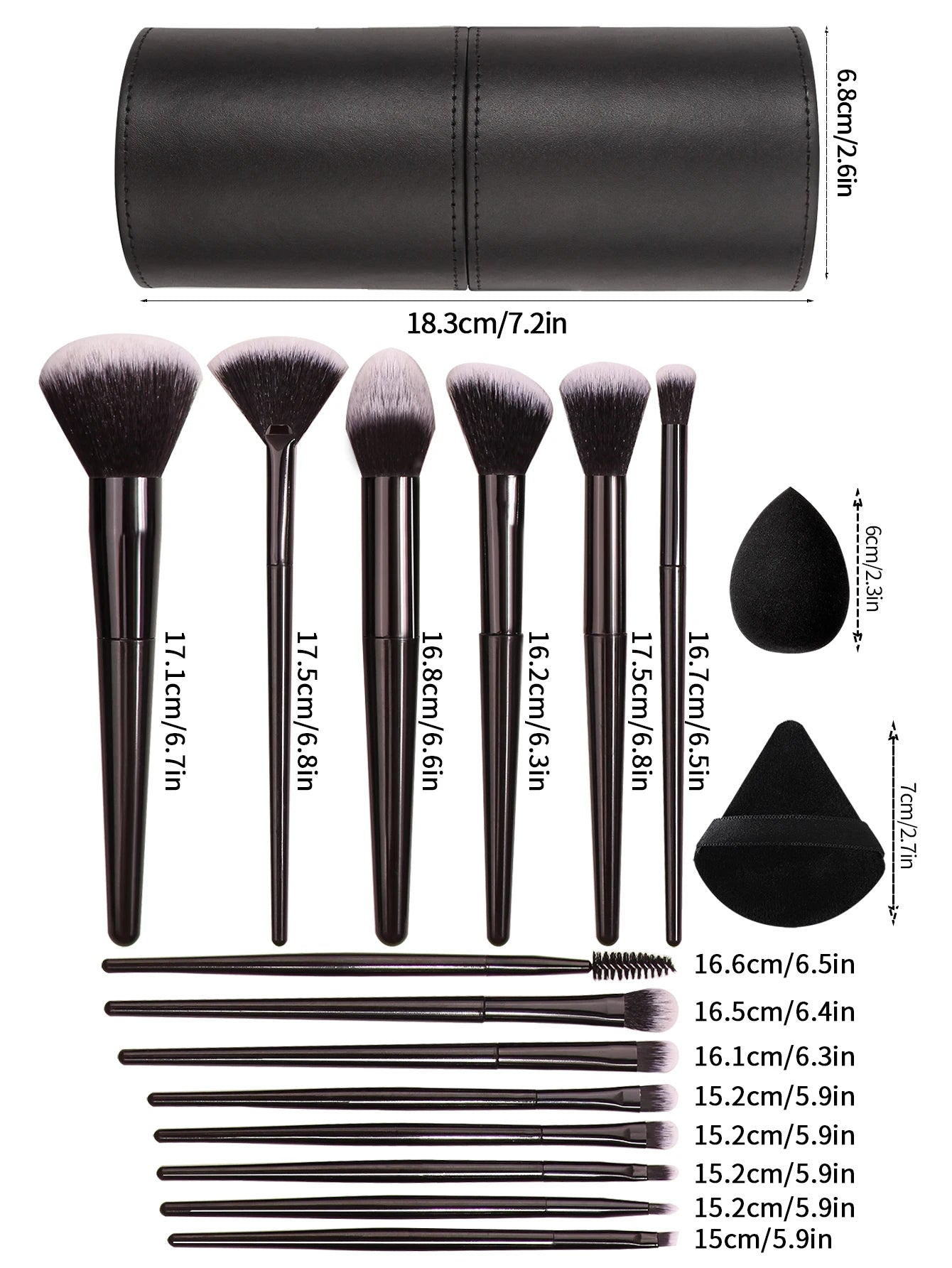 Profi-Make-up-Pinselset Schwarz – Superweich, Präzise, Unverzichtbar! ✨