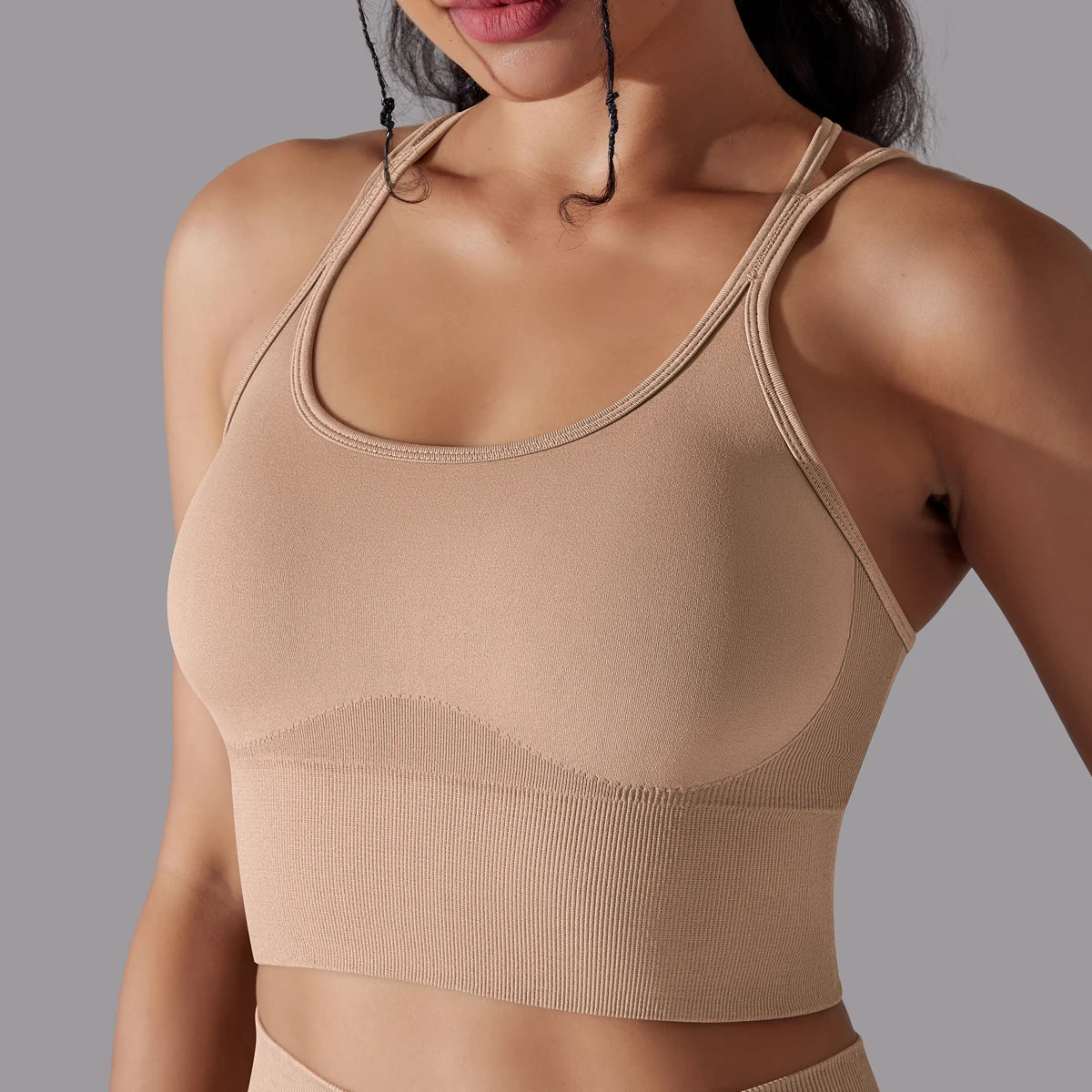 Crossover Back Sports Bra – Power. Halt. Style.