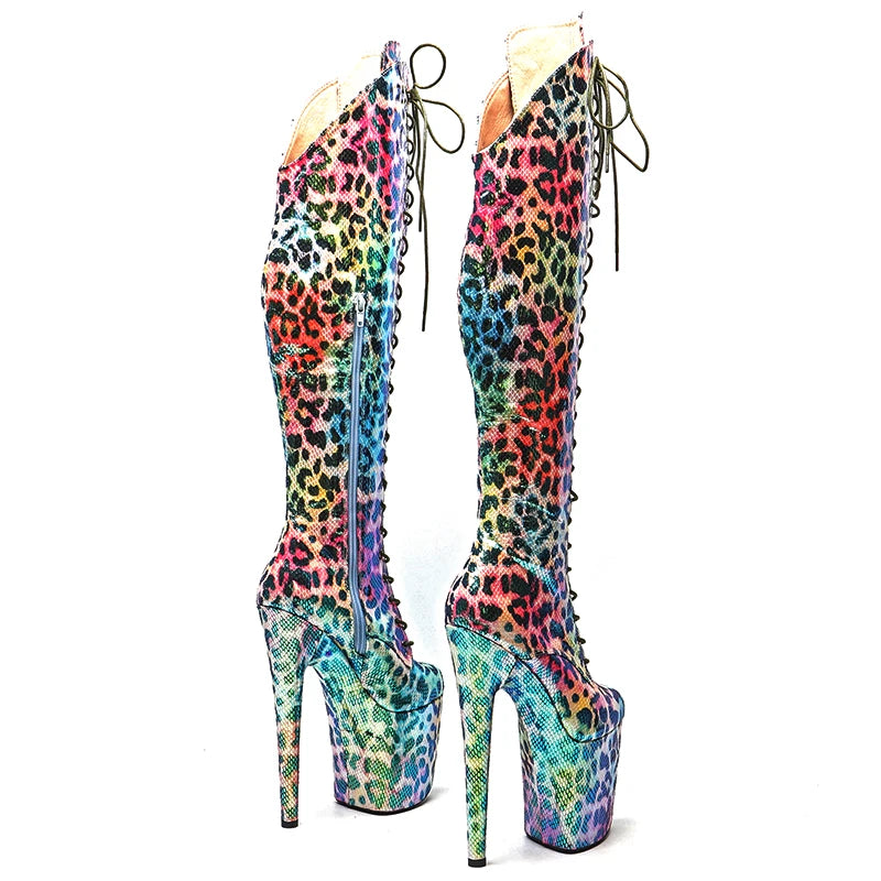 Leecabe Colorful Leopard Platform Boots – wild, bold & made to move