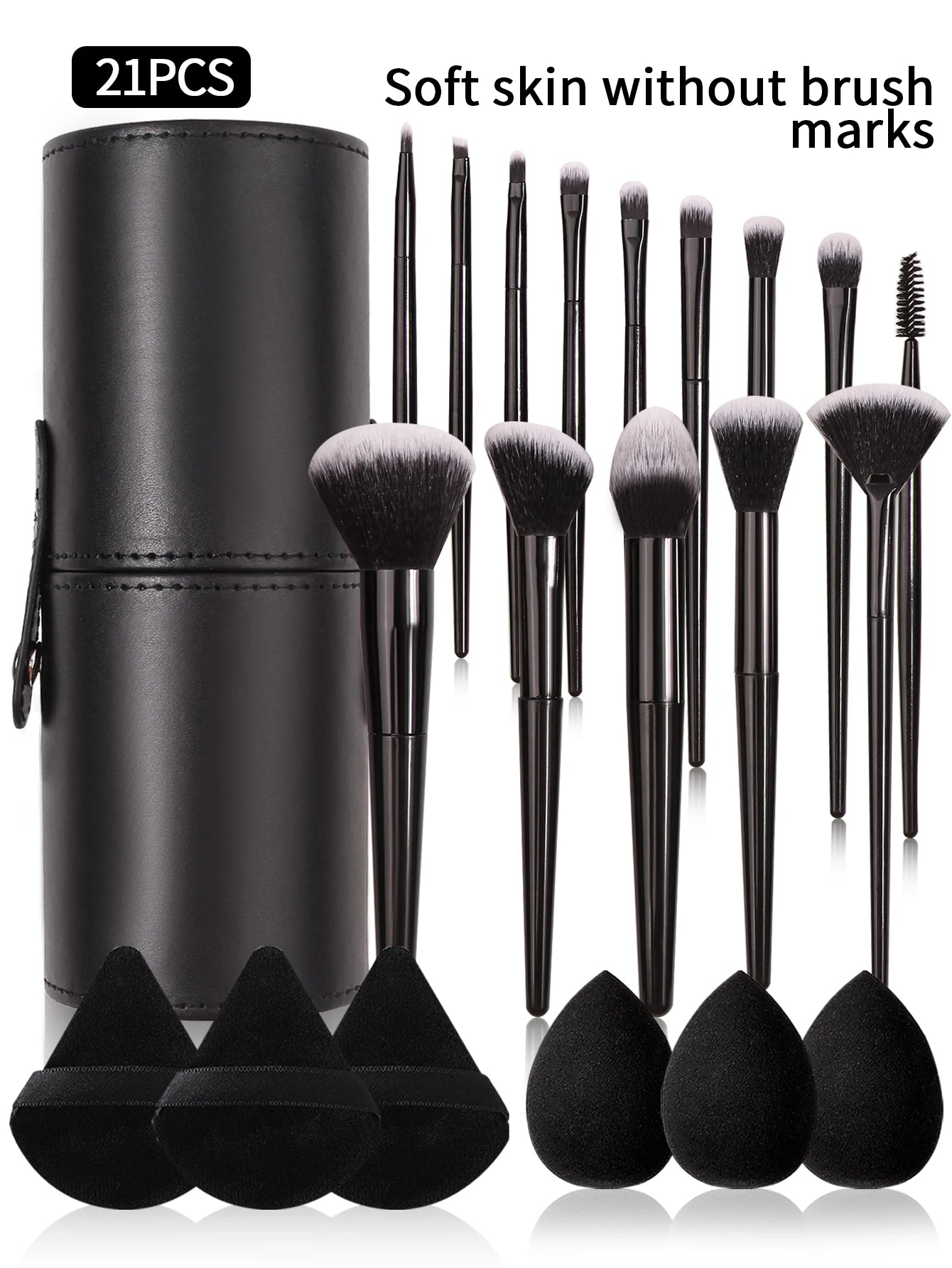 Profi-Make-up-Pinselset Schwarz – Superweich, Präzise, Unverzichtbar! ✨