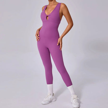 Rückenfreier Yoga-Overall – Stylischer Einteiler für Sport & Fitness