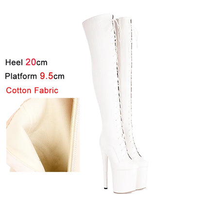 Sexy Oberschenkelhohe Stiefel mit Plattform & Schnürung – Für deinen großen Auftritt