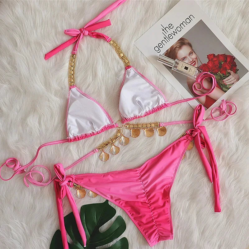 Shell-Diamond Bikini – luxuriös, verspielt & absolut strandtauglich