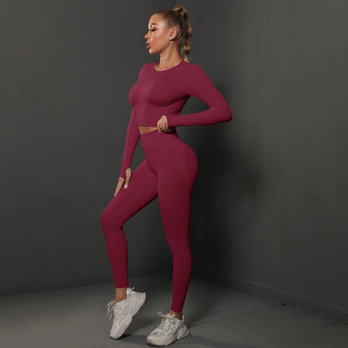 Nahtloses Sport-Set – Crop-Top & High-Waist Leggings für dein perfektes Workout
