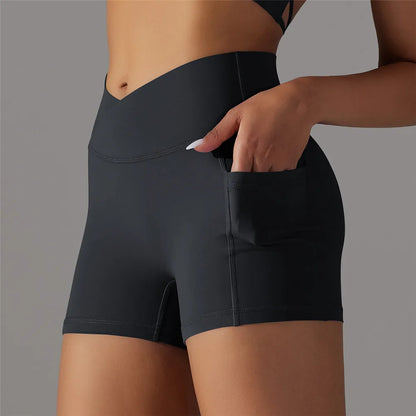 High-Waist Scrunch Shorts mit Taschen – Perfekt für dein Workout & Freizeit