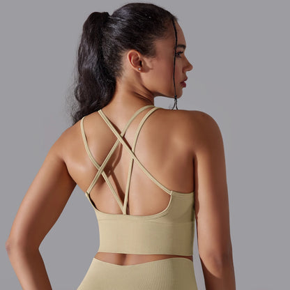 Crossover Back Sports Bra – Power. Halt. Style.