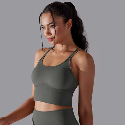 Crossover Back Sports Bra – Power. Halt. Style.