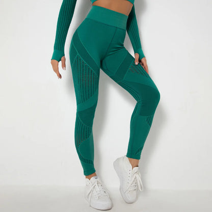 Seamless Knitted High‑Waist Leggings – Quick‑Dry & Hip‑Lifting Power
