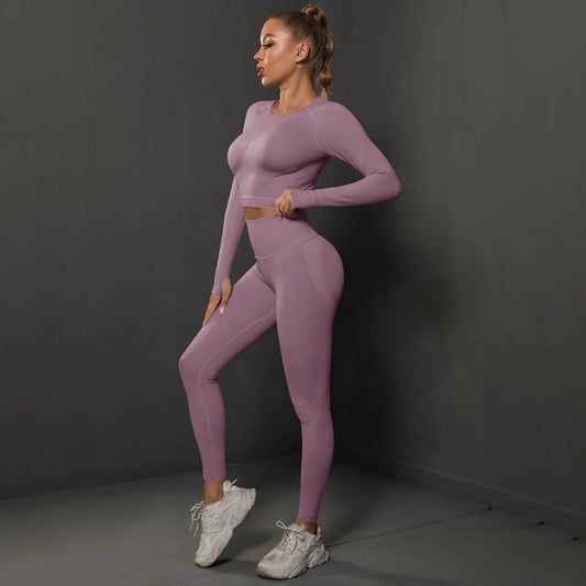 Nahtloses Sport-Set – Crop-Top & High-Waist Leggings für dein perfektes Workout